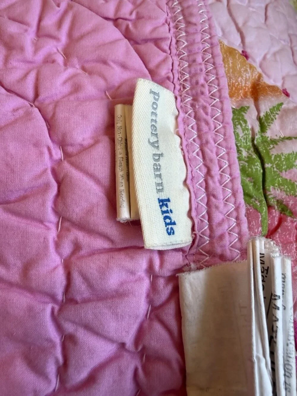 Pottery Barn Kids Pink Twin Size Quilt Surfside Beach Club pattern HTF